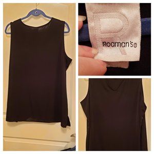 Black slinky style vee neck tank top